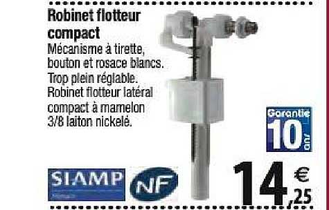 robinet flotteur compact siamp