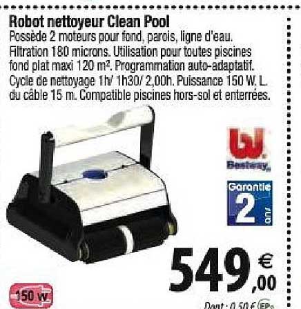 robot nettoyeur clean pool