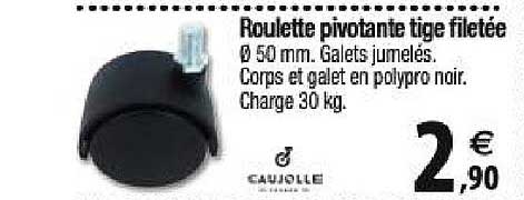 roulette pivotante tige filetée caujolle