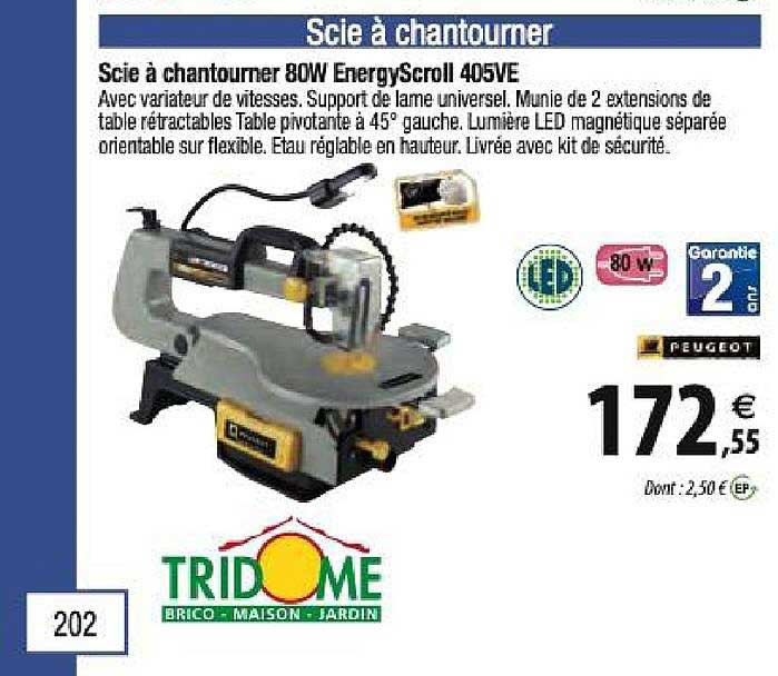 scie à chantourner 80w energyscroll 405ve