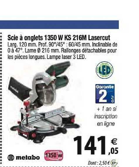 scie à onglets 1350 w ks 216m lasercut
