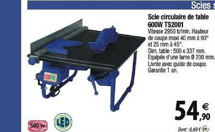 scie circulaire de table 600w ts2001