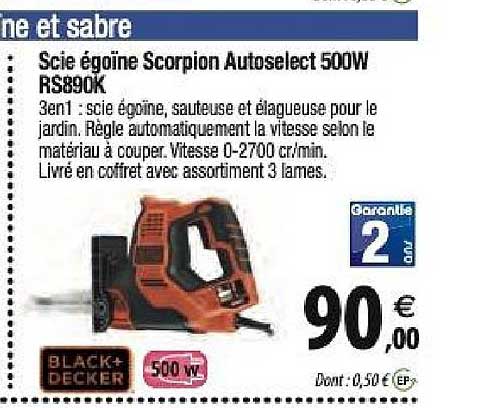 scie égoïne scorpion autoselect 500w rs890k