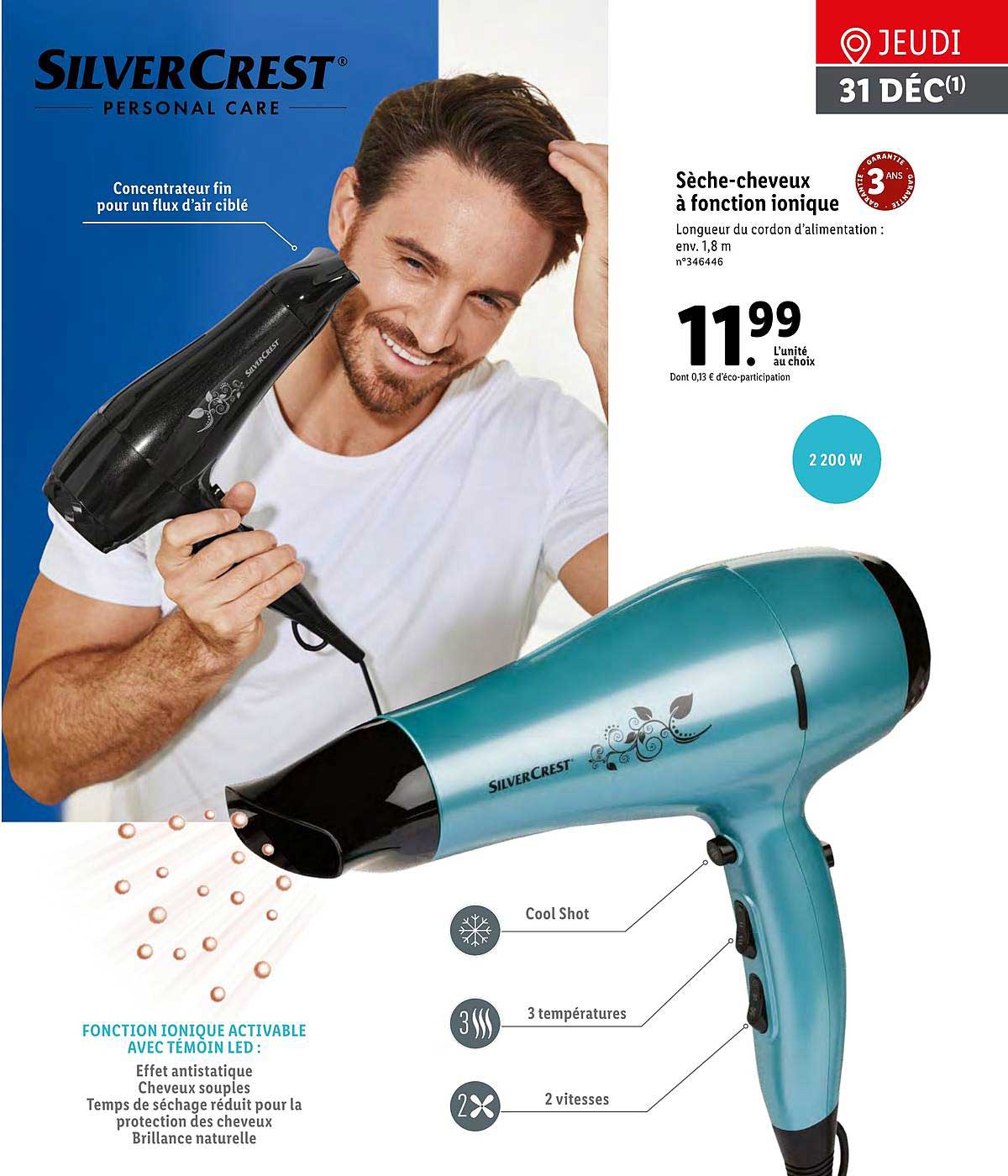 sèche chevaux à fonction ionique silvercrest personal care