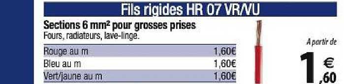 sections 6 mm2 pour grosses prises