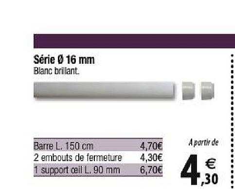 série 16 mm blanc brillant