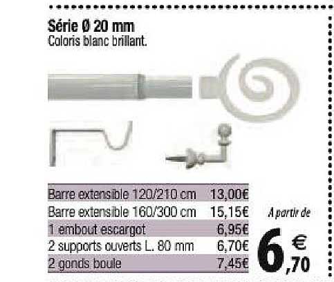 série 20 mm coloris blanc brillant