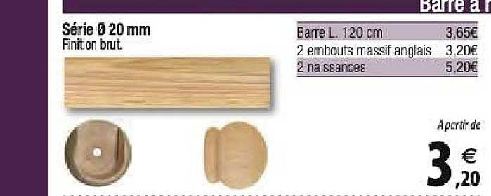 série 20 mm finition brut