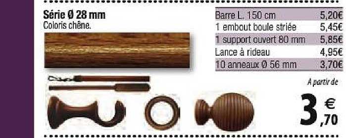 série 28 mm coloris chêne