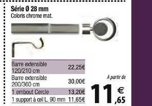 série 28 mm coloris chrome mat.