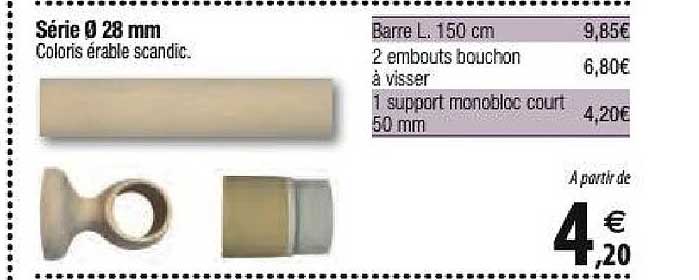 série 28mm coloris érable scandic