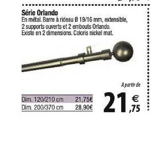 série orlando barre à rideau