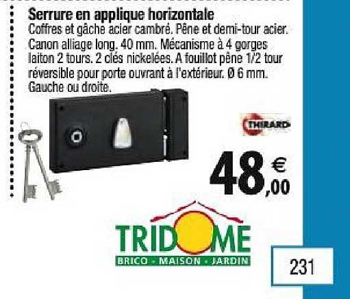 serrure en applique horizontale thirard