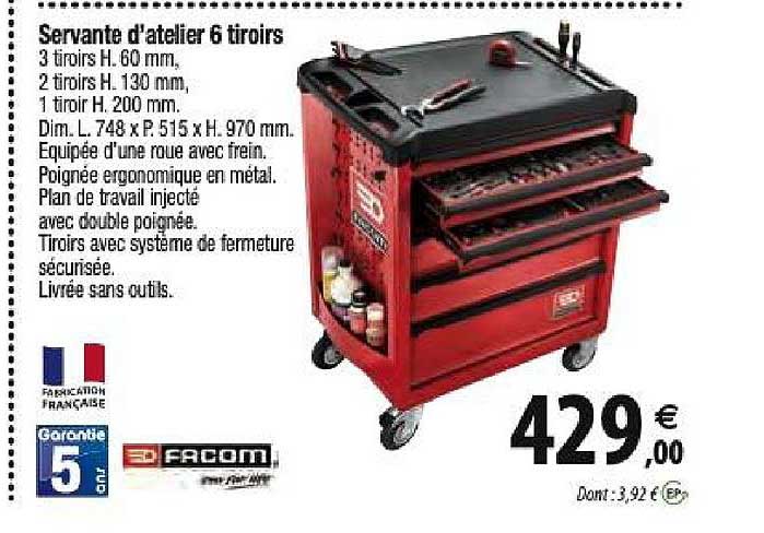 Servante D'atelier 6 Tiroirs