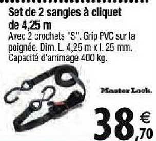 set de 2 sangles à cliquet de 4,25 m master lock