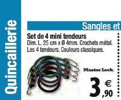 set de 4 mini tendeurs master lock