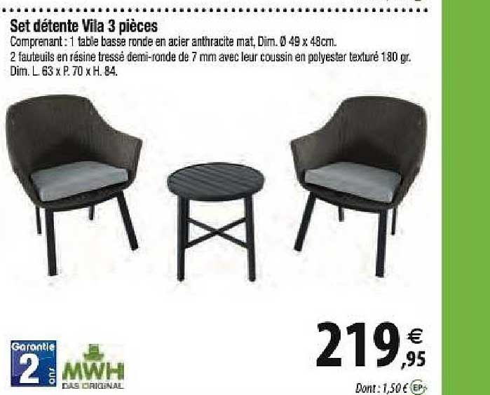 set détente vila 3 pièces