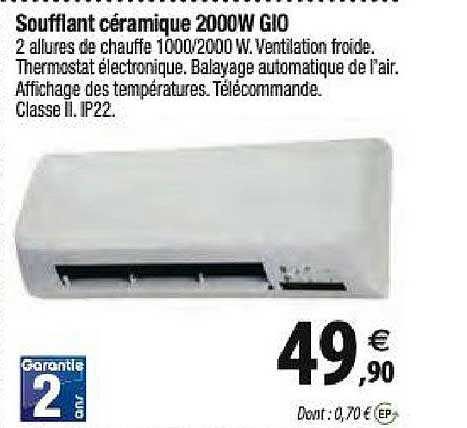soufflant céramique 2000w gio