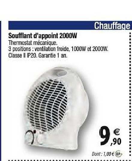 soufflant d'appoint 2000w
