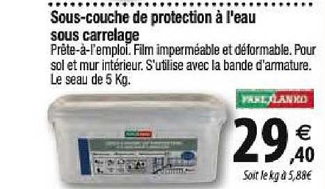 sous couche de protection à l'eau sous carrelage