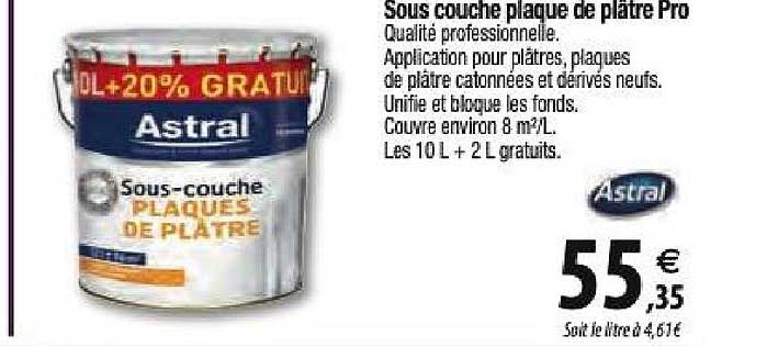 sous couche plaque de plâtre pro astral