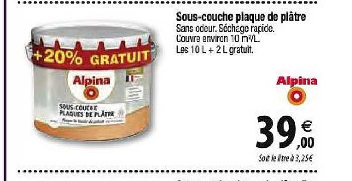 sous couche plaque de plâtre alpina