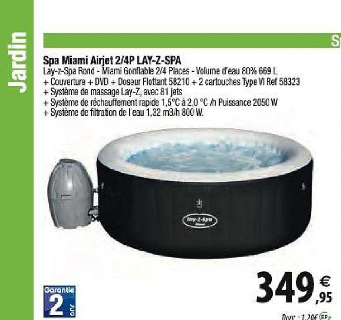 spa miami airjet 2-4p lay-z-spa