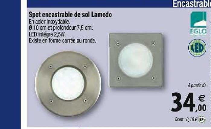 spot encastrable de sol lamedo eglo