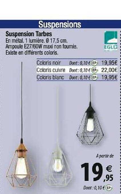 suspension tarbes eglo