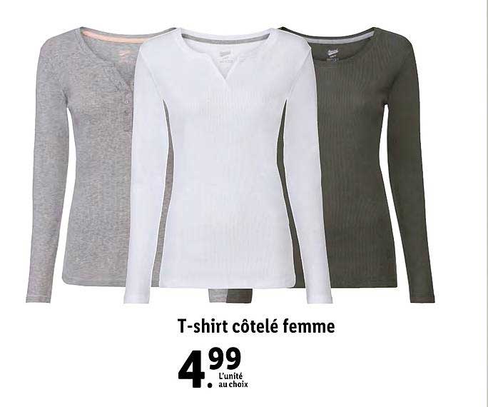 T Shirt Côtelé Femme