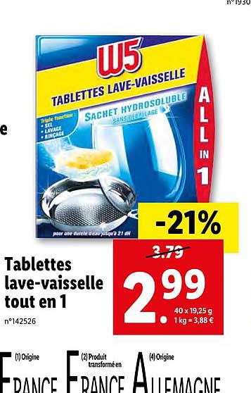 tablettes lave vaisselle tout en 1
