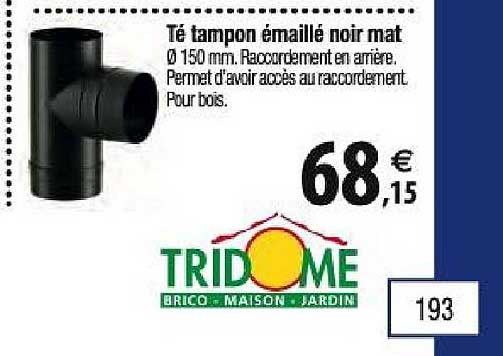 té tampon émaillé noir mat