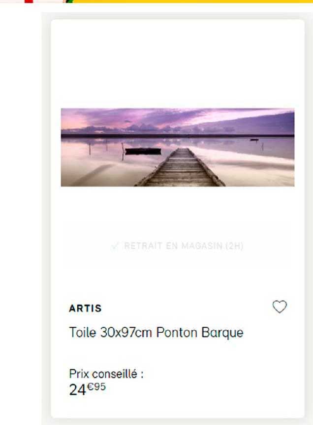 toile 30 x 97 cm poton barque artis