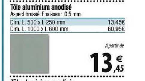 tôle aluminium anodisé