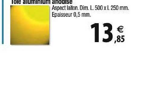 tôle aluminium anodise