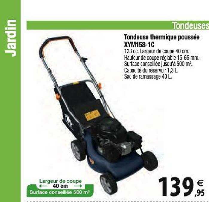 tondeuse thermique poussée xym158-1c