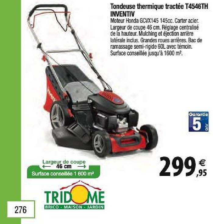 tondeuse thermique tracté t4546th inventiv