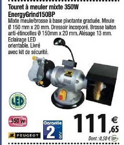 touret à meuler mixte 350w ergygrind150bp