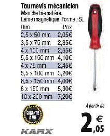 tournevis mécanicien