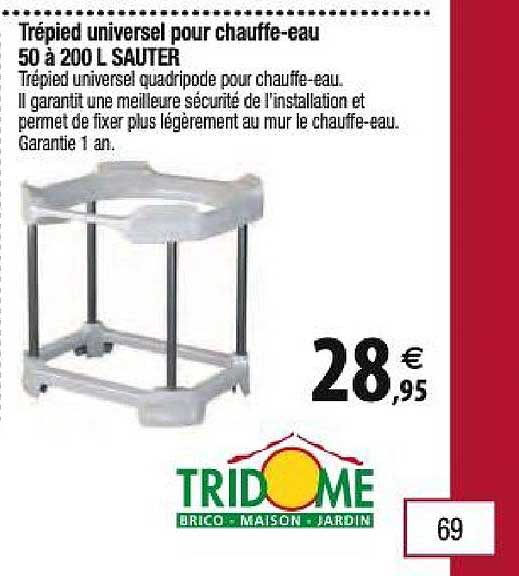 trépied universel pour chauffe eau 50 à 200 l sauter