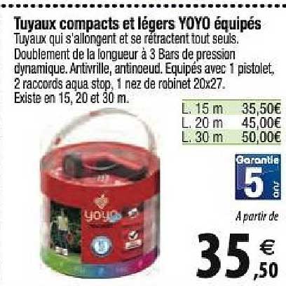 tuyaux compacts et légers yoyo équipés