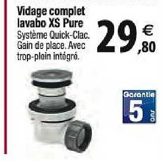 vidage complet lavabo xs pure