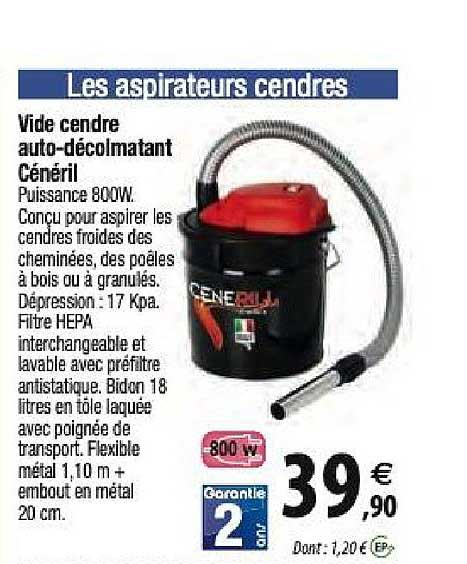 Vide Cendre Auto Décolmatant Généril