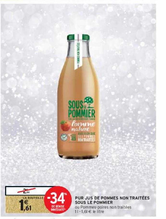 pur jus de pommes non traitées sous le pommier