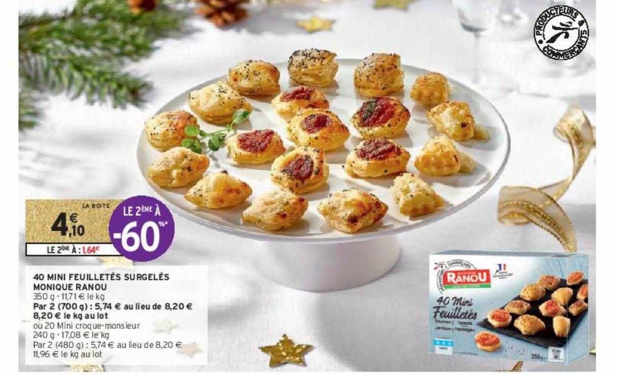 40 mini feuilletés surgelés monique ranou