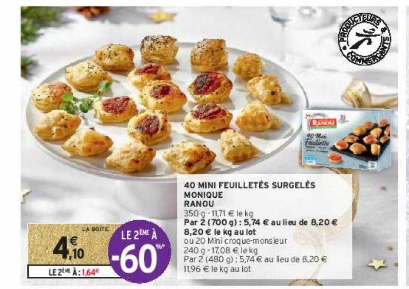 40 Mini Feuilletés Surgelés Monique Ranou