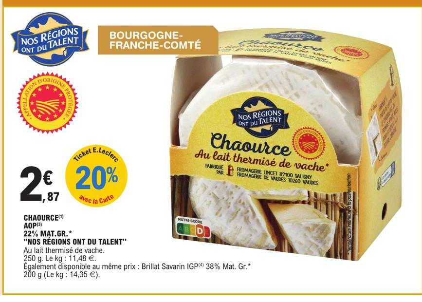 chaource aop 22% mat.gr. "nos régions ont du talent"