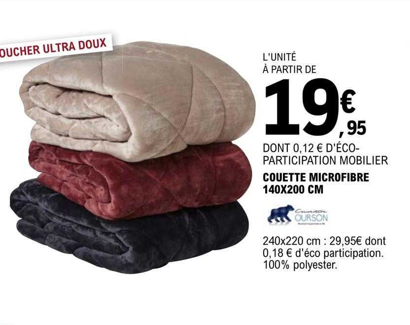 Couette Microfibre 140 X 200 Cm Ourson