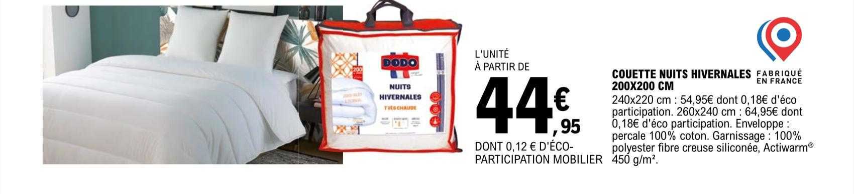 couette nuits hivernales 200 x 200 cm dodo