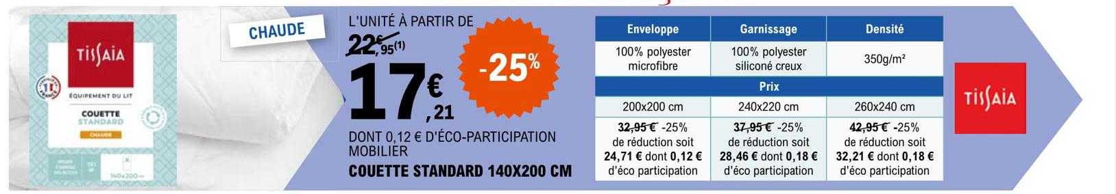 Couette Standard 140 X 200 Cm Tissaia